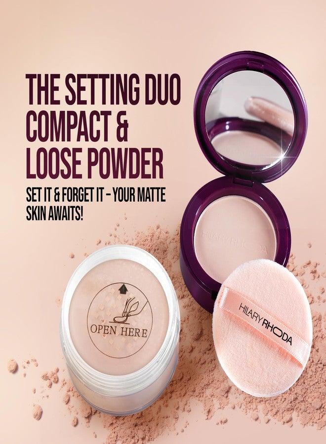 Hilary Rhoda Compact & Loose Powder | Ivory | 2-in-1 Setting Powder for Oil Control & Matte Finish Weightless | Blends Effortlessly | Long-Lasting | Hides Imperfections | for Indian Skintone | (Shade 01) 32g - Image 3