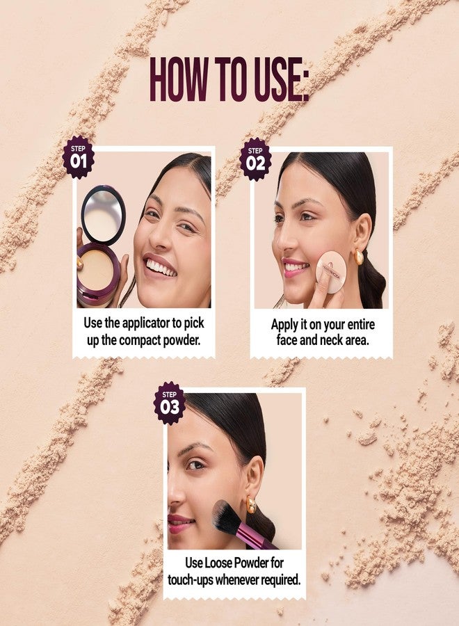 Hilary Rhoda Compact & Loose Powder | Ivory | 2-in-1 Setting Powder for Oil Control & Matte Finish Weightless | Blends Effortlessly | Long-Lasting | Hides Imperfections | for Indian Skintone | (Shade 01) 32g - Image 5