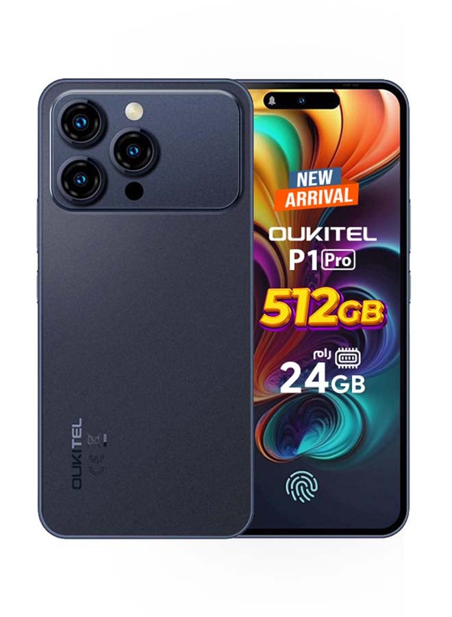 أوكيتل جوال P1 Pro ثنائي الشريحة بذاكرة رام 8+16 جيجابايت وذاكرة داخلية 512 جيجابايت لون ازرق يدعم 4G LTE - إصدار الشرق الأوسط - Image 1