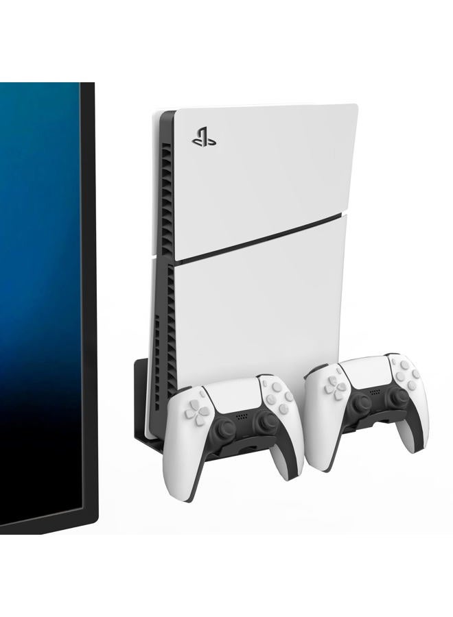 Monzlteck Universal Game Console Wall Mount + 2 Controller Holders, Compatible with PS3, PS4 Pro/Slim, PS5 Slim/Pro, Xbox 360/One S/One X - Image 1