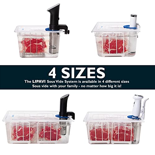 LIPAVI Sous Vide System Model NXC15-UNIR - with C15 Container, N15X Rack and an Universal lid - fits virtually any sous vide machine up to 2.755 inches (70mm) in diameter - Image 5