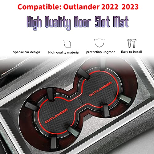 Bmolpt Custom Interior Accessories 18PCS for Mitsubishi Outlander 2022 2023 Center Console Cover Door Slot Pad Cushion Non-Slip Gate Slot Pad Cup Holder Liners Mat(Red) - Image 3