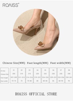 roaiss Womens Slingback Pumps Pointed Toe Low Heel Patent with Resin Buckle Women's Stiletto High Heels French Sandals  - Image 4