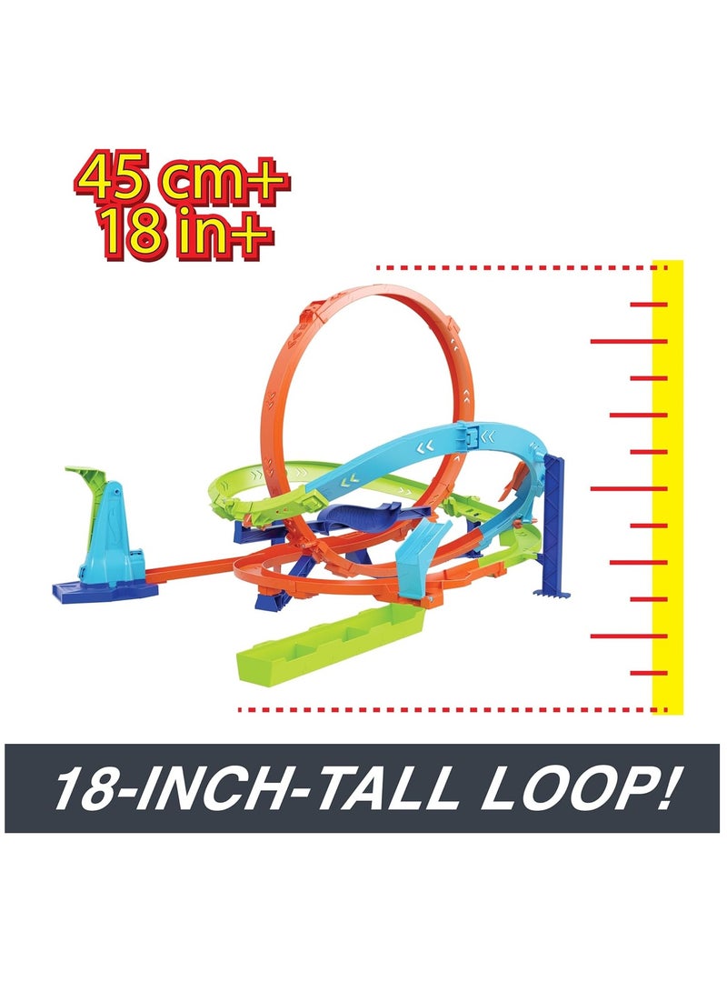 Hot Wheels Hot Wheels Action Loop Cyclone Challenge Track Set with 1:64 Scale  - Image 4