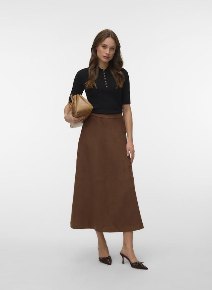 VERO MODA Jose Olive High Waist Ankle Maxi Skirt - Image 4