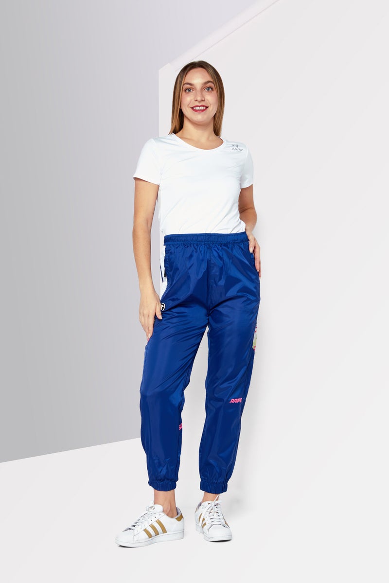 Aape By A Bathing Ape Women Brand Logo Drawstring Jogger Pant, Blue - Image 2