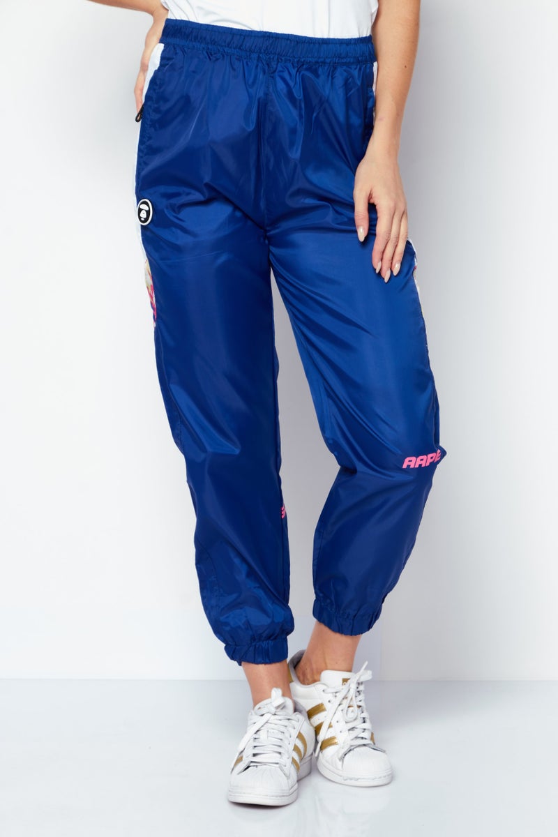 Aape By A Bathing Ape Women Brand Logo Drawstring Jogger Pant, Blue - Image 1