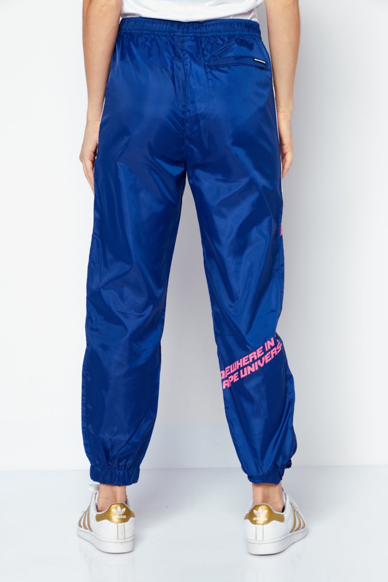 Aape By A Bathing Ape Women Brand Logo Drawstring Jogger Pant, Blue - Image 4
