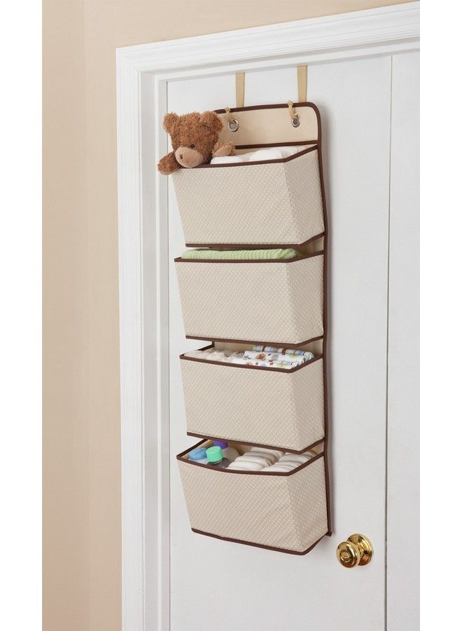 Delta CHILDREN 4 Pocket Over The Door Hanging Organizer Easy Storage/Organization Solution Versatile And Accessible In Any Room In The House Beige - Image 3