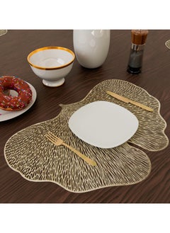 Generic Table Dining Mat  Butterfly Shape  2 Piece Set Golden  - Image 2