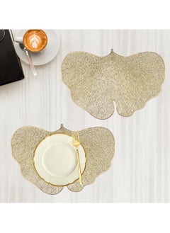 Generic Table Dining Mat  Butterfly Shape  2 Piece Set Golden  - Image 3