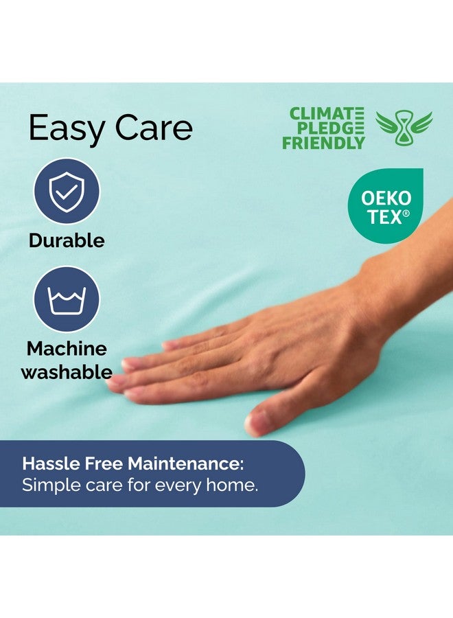 CGK Unlimited Extra Deep Queen Fitted Sheet - Hotel Luxury Single Fitted Sheet Only - Easily Fits 18 inch to 24 inch Mattress - Ultra Soft, Wrinkle & Fade Free w/Extra Deep Pockets - Breathable & Comfy - Spa Blue - Image 5