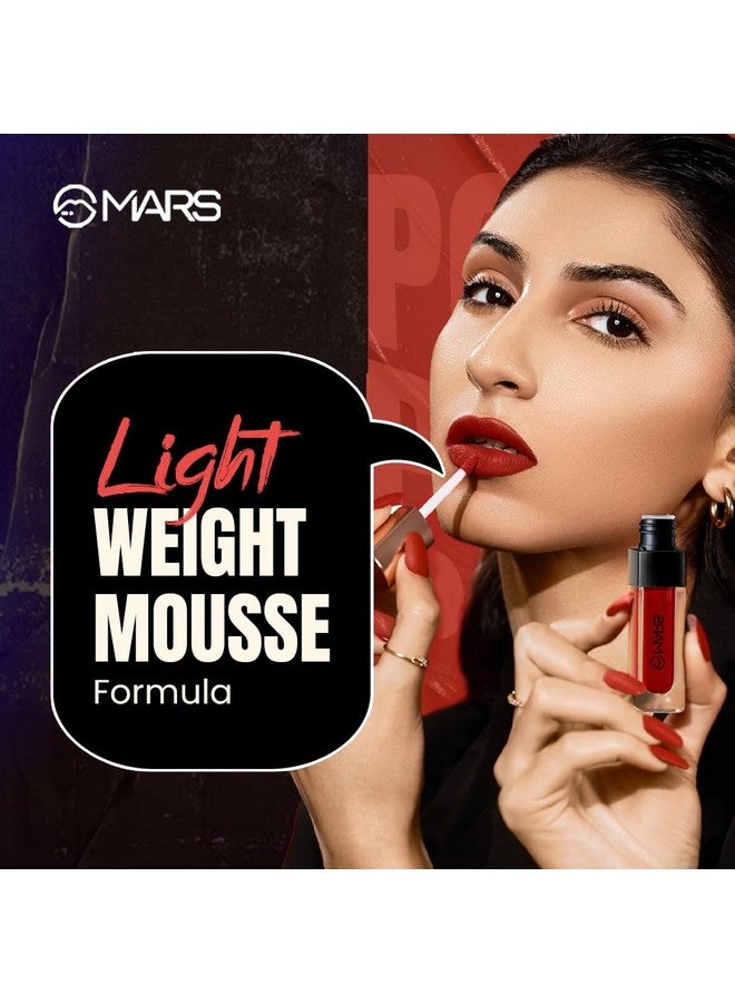 مارس أحمر شفاه سائل غير جاف من MARS Popstar للنساء بلمسة نهائية غير لامعة | تركيبة خفيفة الوزن وغير لاصقة | يدوم حتى 12 ساعة | مقاوم للتحويل ومقاوم للماء (6.0 مل) (21-Pop Off) - Image 3