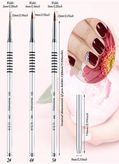 Patelai 3 Pieces Kolinsky Acrylic Nail Brush 3D Nail Art Brush With Silver Metal With Nonslip Handle (Silversize 2 4 5)  - Image 3