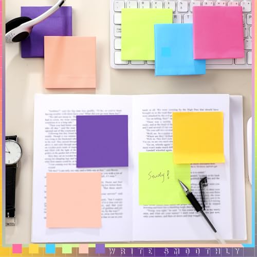 Kajaia 24 Pads Full Adhesive Sticky Notes Colorful Sticky Notes Adhesive Memo Self Stick Pads Easy to Post for Office Home School Meetings Supplies 6 Pastel Colors 80 Sheets/pad(3x3 Inches) - Image 2