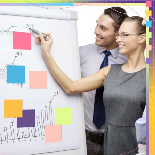 Kajaia 24 Pads Full Adhesive Sticky Notes Colorful Sticky Notes Adhesive Memo Self Stick Pads Easy to Post for Office Home School Meetings Supplies 6 Pastel Colors 80 Sheets/pad(3x3 Inches) - Image 5