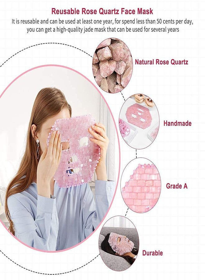 ideayard Rose Quartz Mask｜100% All Natural Jade Face Mask｜Diminish Puffiness｜Soothe Eye Fatigue｜Dark Circles Face Caring - Image 3