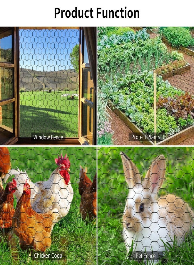Miuwauer Chicken Wire 13.7 in x 236 in Poultry Wire Netting Hexagonal Galvanized Mesh Garden Fence Barrier for Pet Rabbit Chicken Fencing (PVC-Coated) - Image 5