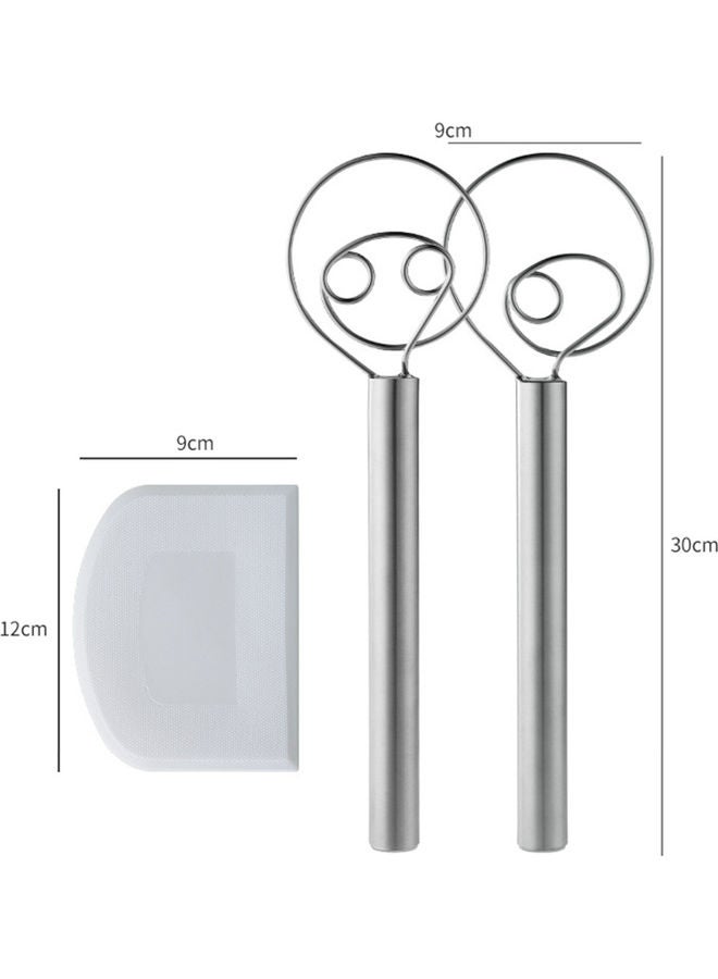 3-Piece Cutting Board, Double and Single Hole Whisk Set Silver/Brown  - Image 5