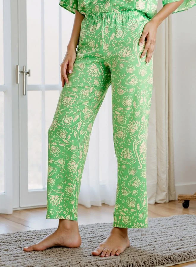 سبلاش فيڤ Floral Print Satin Top and Pyjama Set