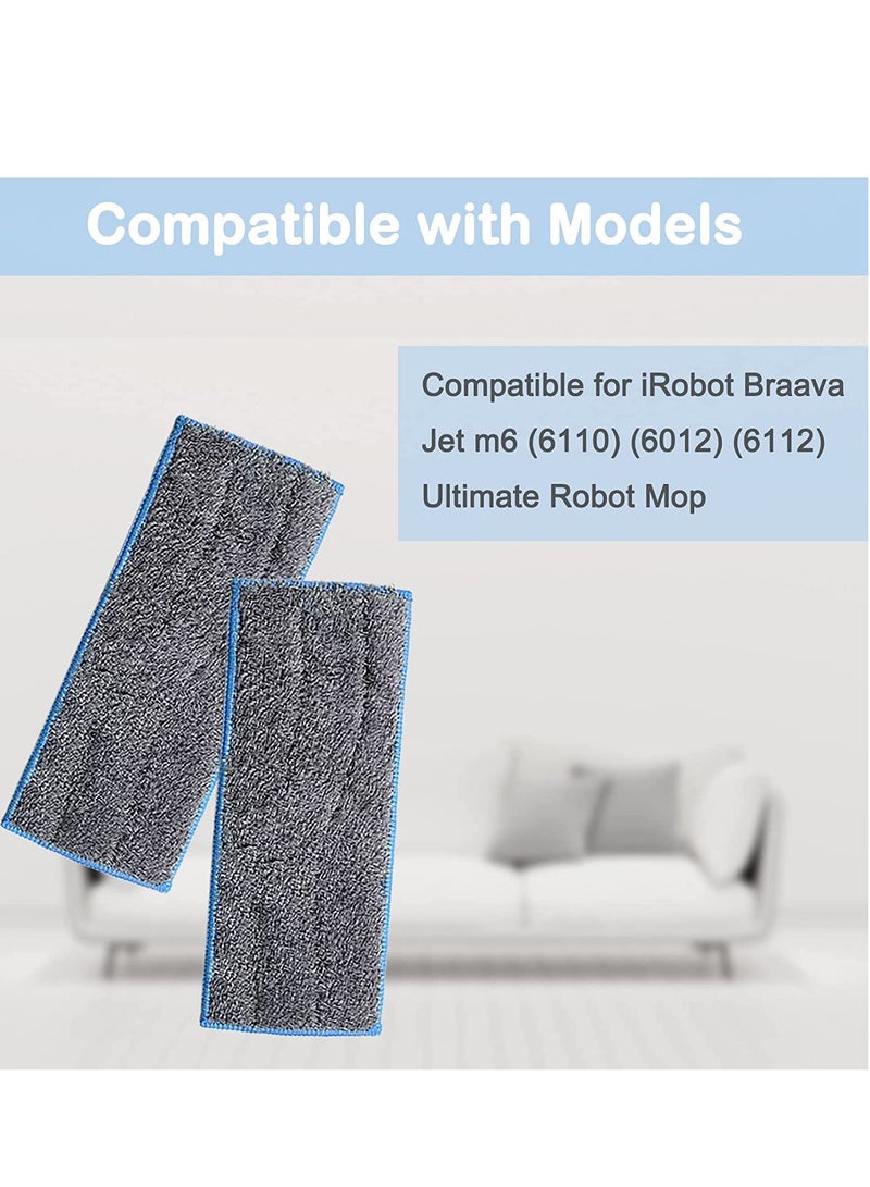 Excefore Wet Mopping Pads Compatible for iRobot Braava Jet m6 6110 6012 6112 Series Washable Reusable Strong Water Absorption for Ceramic Tile Laminate Marble Wooden Floors 8PCS - Image 3