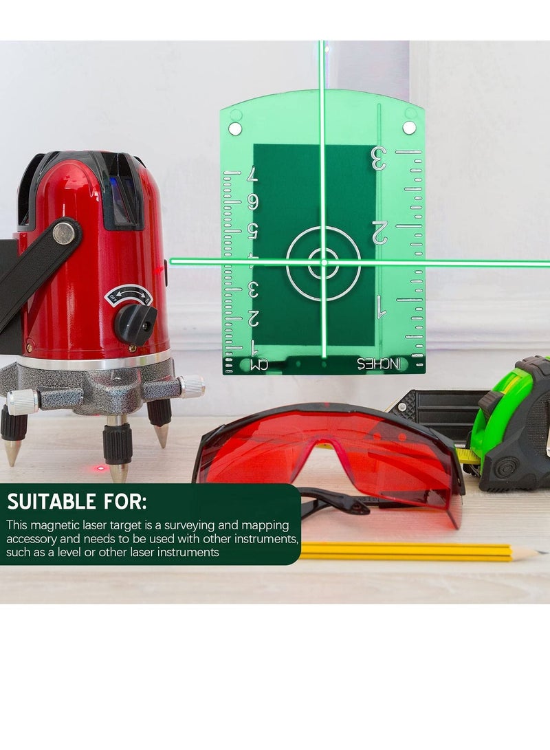 NIBEMINENT 4 Pieces Laser Card, Targets Magnetic Floor, Plate with Stand for Green Level, Red Level to Enhancing the Visibility - Image 2