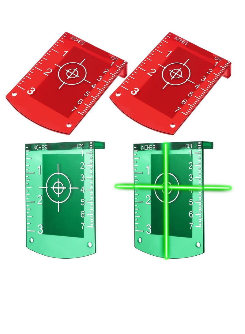 NIBEMINENT 4 Pieces Laser Card, Targets Magnetic Floor, Plate with Stand for Green Level, Red Level to Enhancing the Visibility - Image 1