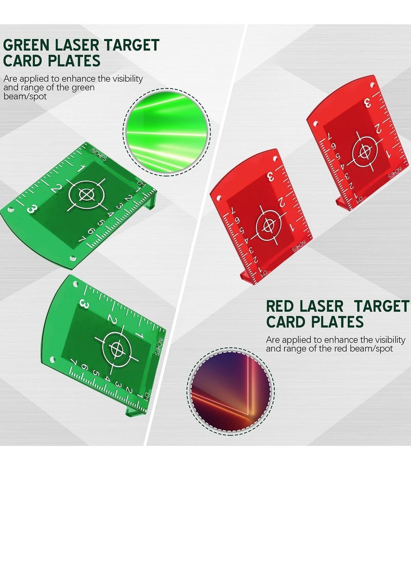 NIBEMINENT 4 Pieces Laser Card, Targets Magnetic Floor, Plate with Stand for Green Level, Red Level to Enhancing the Visibility - Image 5