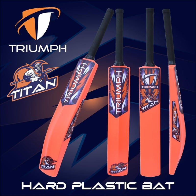 BABBLER Triumph Titan Orange Plastic Cricket Bat Full Size, Plastic Bat for Tennis Balls & Wind Balls, Plastic Bat for 15 + Years - Image 2