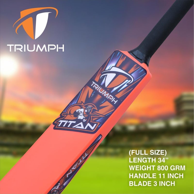 BABBLER Triumph Titan Orange Plastic Cricket Bat Full Size, Plastic Bat for Tennis Balls & Wind Balls, Plastic Bat for 15 + Years - Image 3