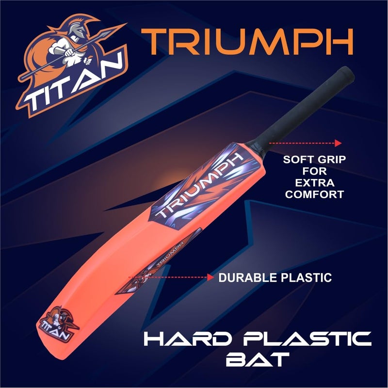 BABBLER Triumph Titan Orange Plastic Cricket Bat Full Size, Plastic Bat for Tennis Balls & Wind Balls, Plastic Bat for 15 + Years - Image 4