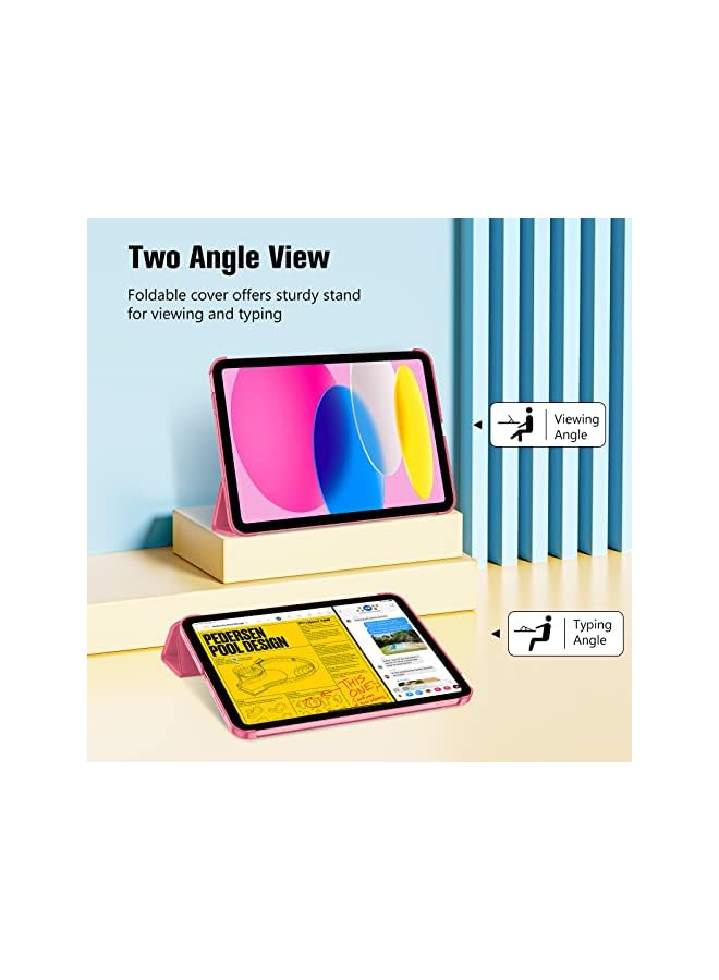 Procases For Ipad 10Th Generation Case 2022 Ipad 10.9 Inch Case, Ipad 10 Case Slim Stand Hard Shell Back Protective Smart Cover For 10.9” Ipad 10Th Gen 2022 Release A2696 A2757 A2777 -Pink - Image 3