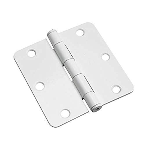 Richelieu Hardware 2821WB Onward 3-1/2-in (89 mm) Full Mortise Butt Hinge - 1/4" Radius, White (2-Pack) - Image 1
