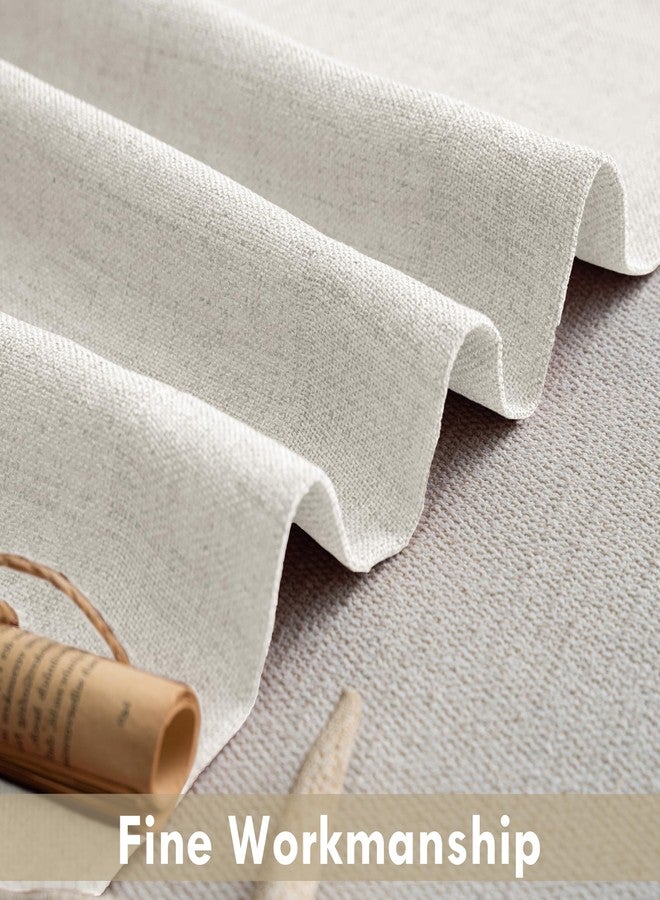 DriftAway Linen Textured Curtain Valances for Windows Light Filtering 3 Inch Rod Pocket Farmhouse Country Rustic Kitchen Valances for Bedroom Living Room Bathroom 14 inch Length Ivory White - Image 5