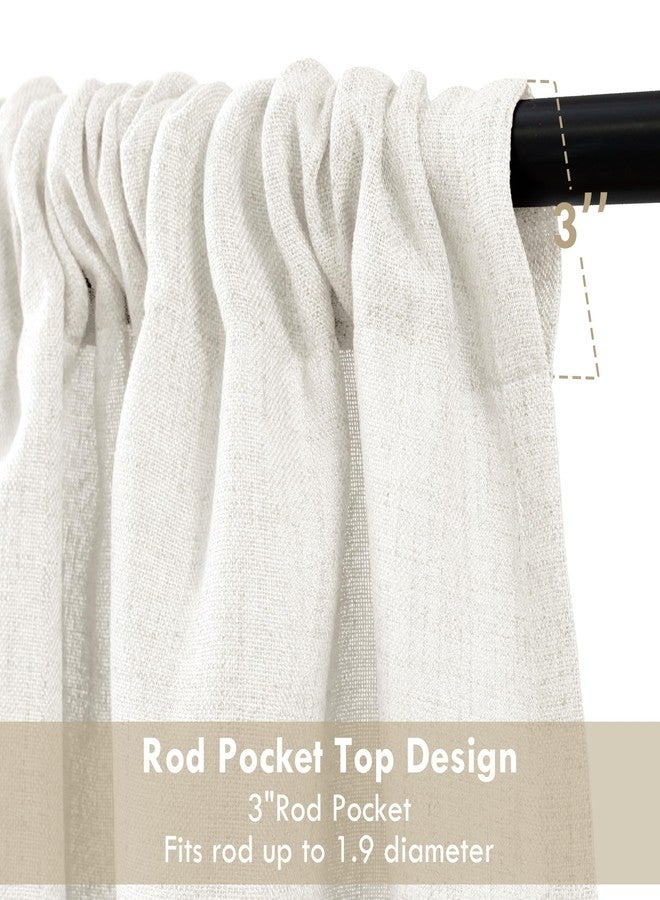 DriftAway Linen Textured Curtain Valances for Windows Light Filtering 3 Inch Rod Pocket Farmhouse Country Rustic Kitchen Valances for Bedroom Living Room Bathroom 14 inch Length Ivory White - Image 4