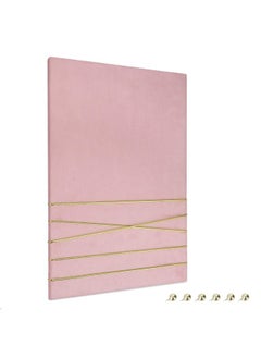Navaris Fabric Memo Bulletin Board 12 X 17 Velvet Memory Board For Wall To Display Photo Collages Pictures Notes Includes 6 Push Pins Pink  - Image 5