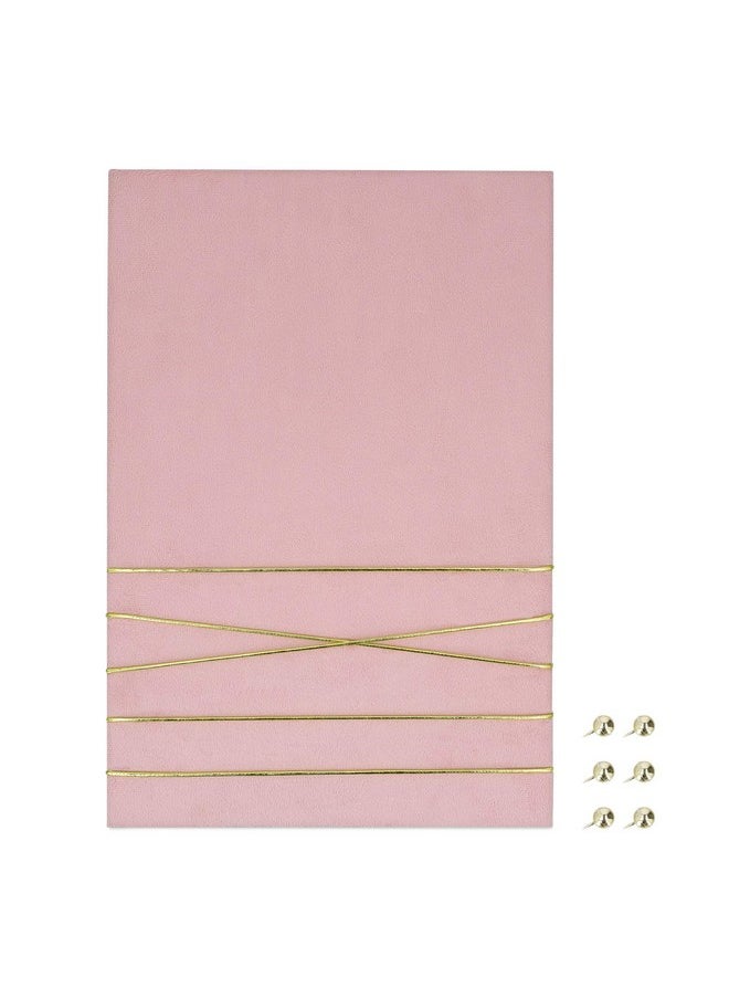 Navaris - Fabric Memo Bulletin Board 12 X 17 Velvet Memory Board For Wall To Display Photo Collages Pictures Notes Includes 6 Push Pins Pink - Image 1