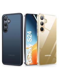 Shockproof for Samsung Galaxy S24 Case 6.2", 12FT [Mil-Grade Drop Tested, Translucent Matte Hard Back & Soft Edge Thin Slim Protective Galaxy S24 Case 5G Guardian Series, Clear