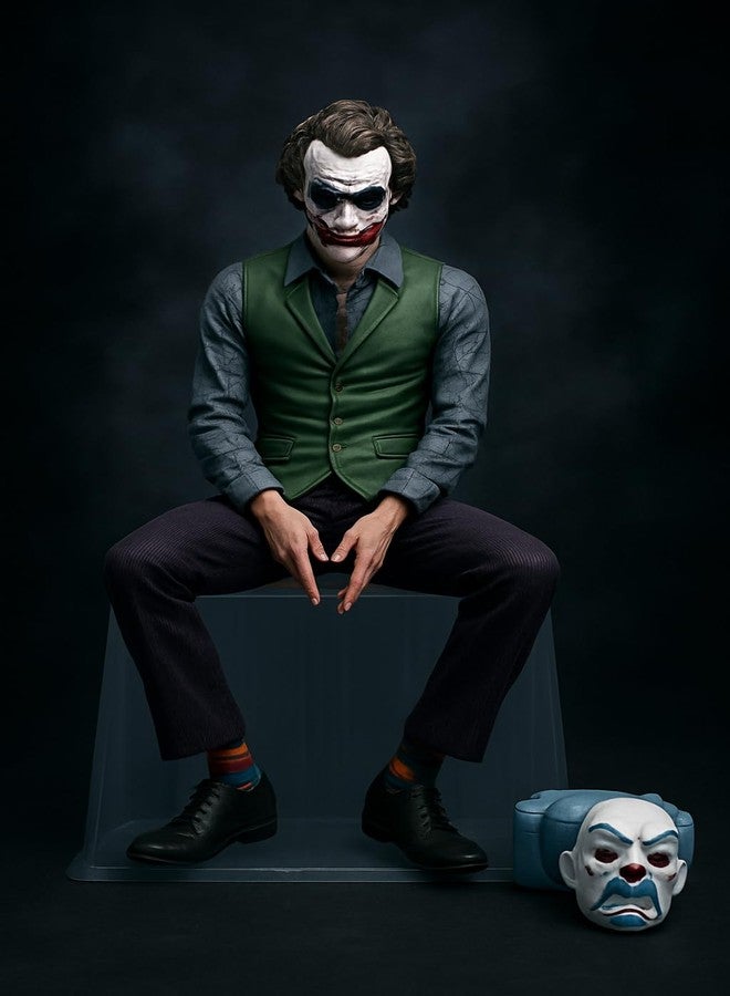 AKSKO 12 Cm Clown-Themed Villain Action Figure - Sitting Pose Figurine with Removable Mask, Multicolor Desk & Car Decoration -(1 Piece) - Image 1
