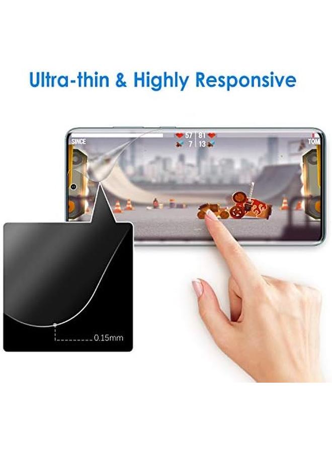 جي تيك واقي شاشة لهاتف سامسونج جالكسي S20 بلس مقاس 6.7 بوصة عالي الوضوح، غلاف مرن من مادة TPU، متوافق مع الجراب، عبوتان - Image 3