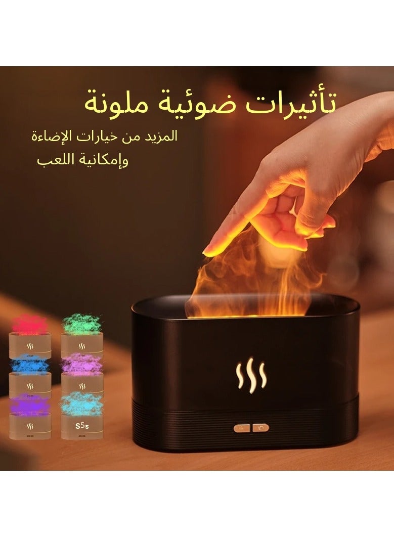 Perfume Humidifier Ultrasonic Air Humidifier With LED Lighting Simulation Colorful Flame Fragrance Essential Oil Flame Lamp  - Image 2