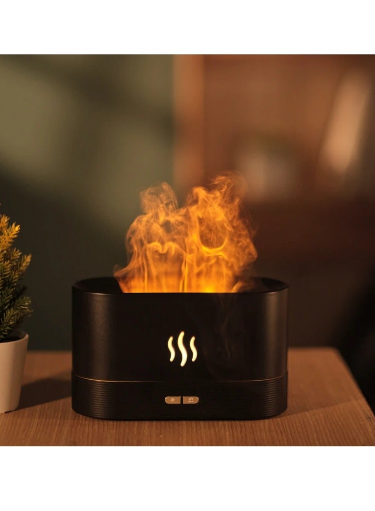 Perfume Humidifier Ultrasonic Air Humidifier With LED Lighting Simulation Colorful Flame Fragrance Essential Oil Flame Lamp  - Image 1