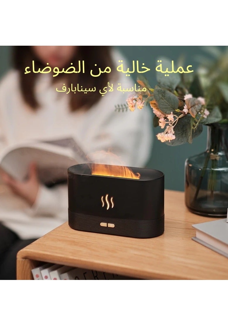 Perfume Humidifier Ultrasonic Air Humidifier With LED Lighting Simulation Colorful Flame Fragrance Essential Oil Flame Lamp  - Image 4