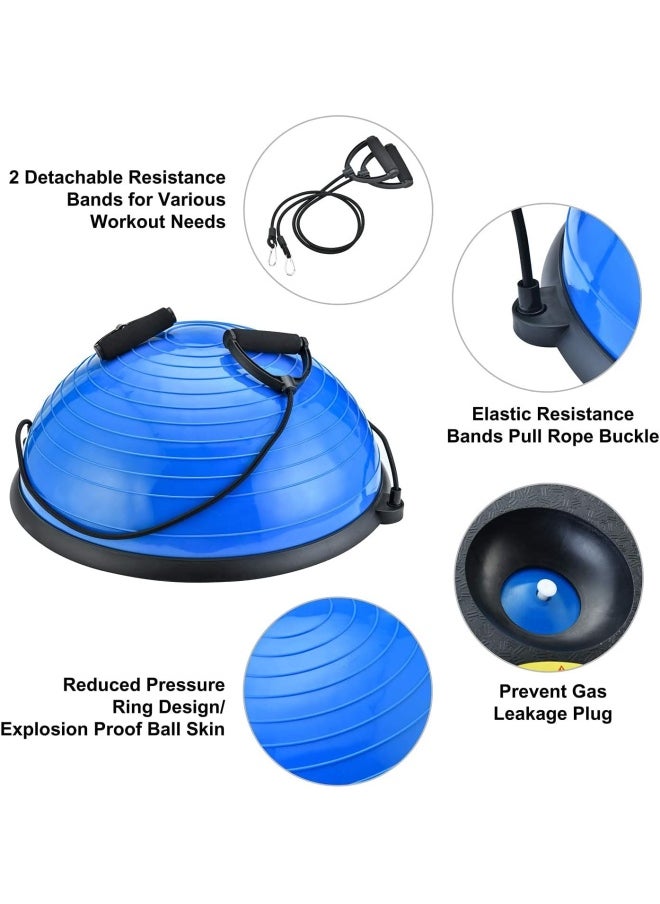 SKY-TOUCH Balance Ball Exercise Ball, Yoga Balance Trainer Thickened Stability, Half Ball with Resistant Band, Strength Exercise Fitness Blue  - Image 3