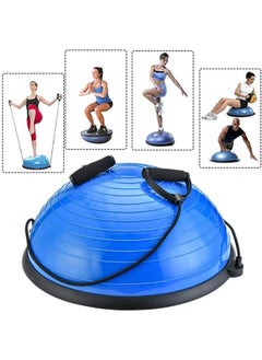 SKY-TOUCH Balance Ball Exercise Ball, Yoga Balance Trainer Thickened Stability, Half Ball with Resistant Band, Strength Exercise Fitness Blue  - Image 2