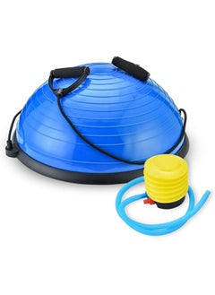 SKY-TOUCH Balance Ball Exercise Ball, Yoga Balance Trainer Thickened Stability, Half Ball with Resistant Band, Strength Exercise Fitness Blue  - Image 1
