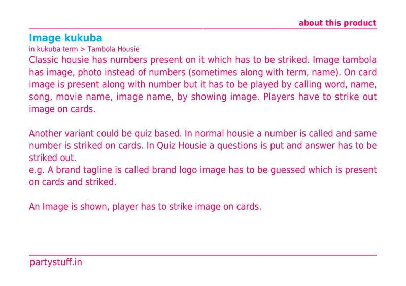 Party Stuff Baby theme Tambola Housie in Image kukuba (36 cards, Card Paper) - list123_2 - Image 4