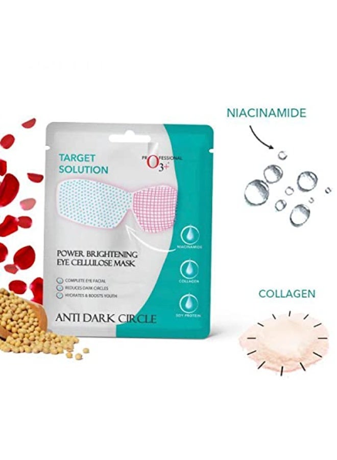 O3+ Facialist Dtan Face Sheet Mask (30g) & O3+ Power Brightening Eye Cellulose Mask for Collagen Whitening Moisturizing Under Eye Dark Circle Remover sheet mask (Single use only) 5G Combo - Image 2