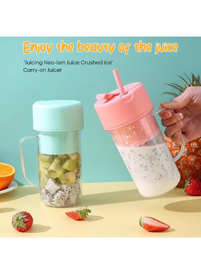 ARABIQO Portable Blender Juicer Cup 340ml, Rechargeable USB-C Mini Blender with 6 Blades, Crushes Ice, Waterproof, Personal Smoothie Maker for Shakes, Travel, Office, Home, Camping & Fitness - Image 2