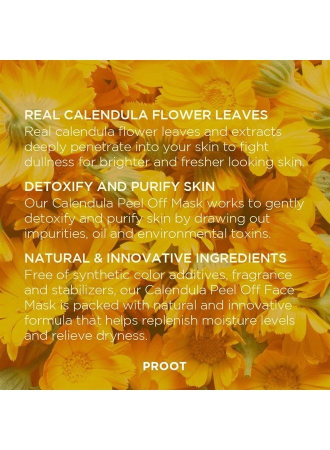 Proot Calendula Peel Off Mask | With Herbal Infused Brightening Serum | Formulated with Real Calendula Flower Leaves and Extracts | Korean Skin Care, Vegan, Cruelty-Free | 3.38 oz - Image 4